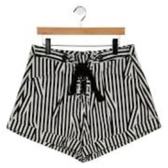 Self Portrait Stripped High Rise Shorts - Picture 9 of 9